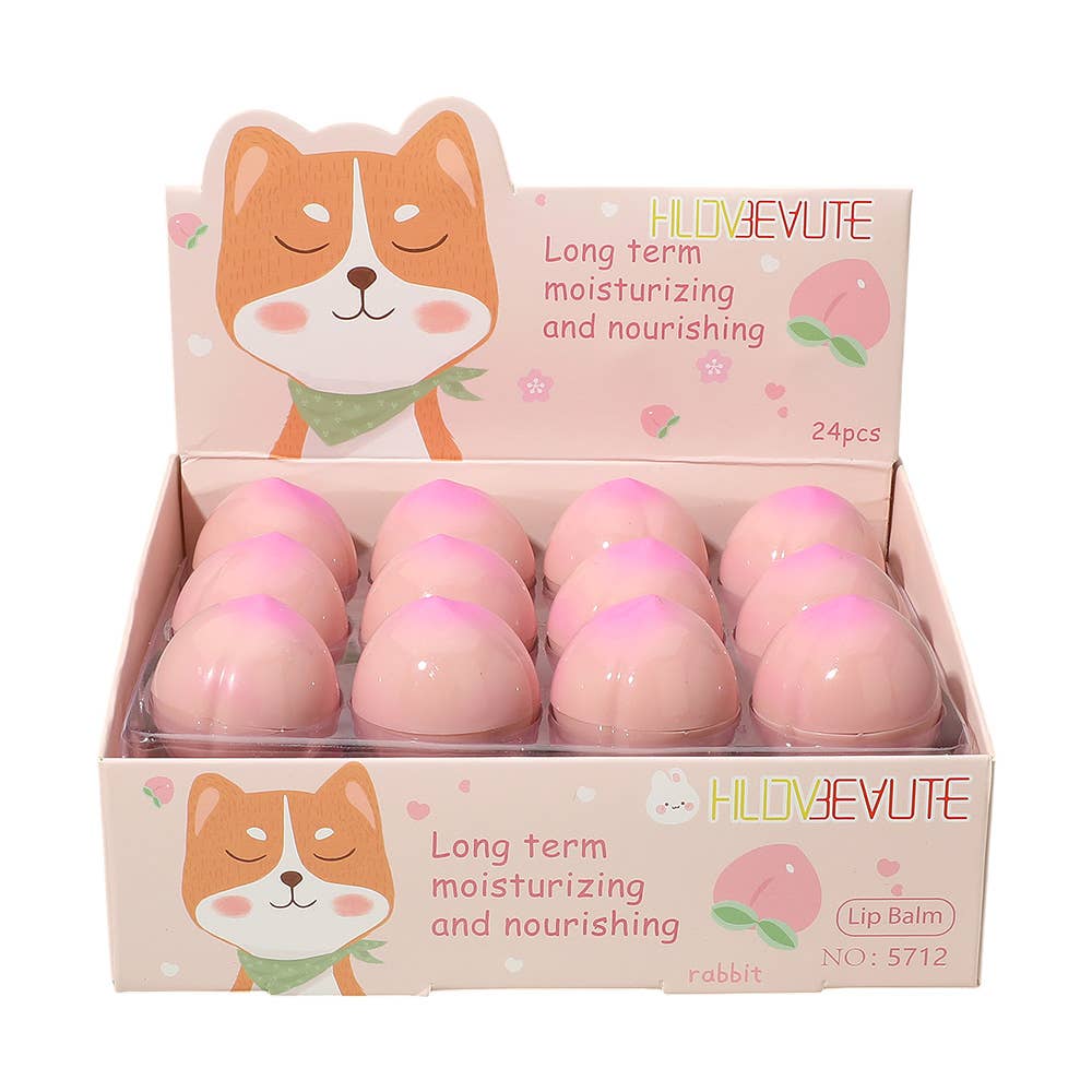 Sensibling Corp. – wholesale Läppbalsamset – 24ST - Persikoformad Långvarig Fuktgivande Läppbalsam4