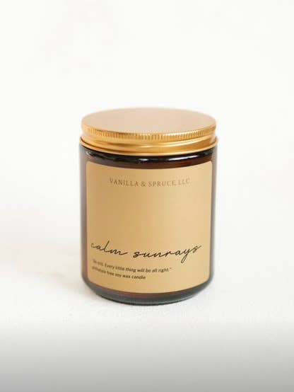 7 oz Candle - Calm Sunrays for wholesale by Vanilla and Spruce, LLC