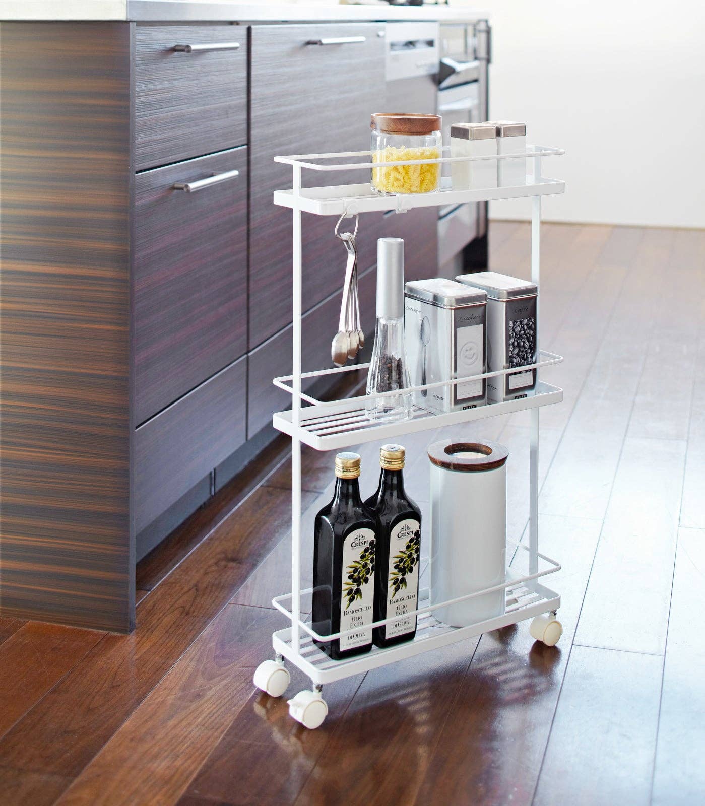 Yamazaki Home - Wholesale Free Standing Shelf - Tower Rolling Cart - Steel5