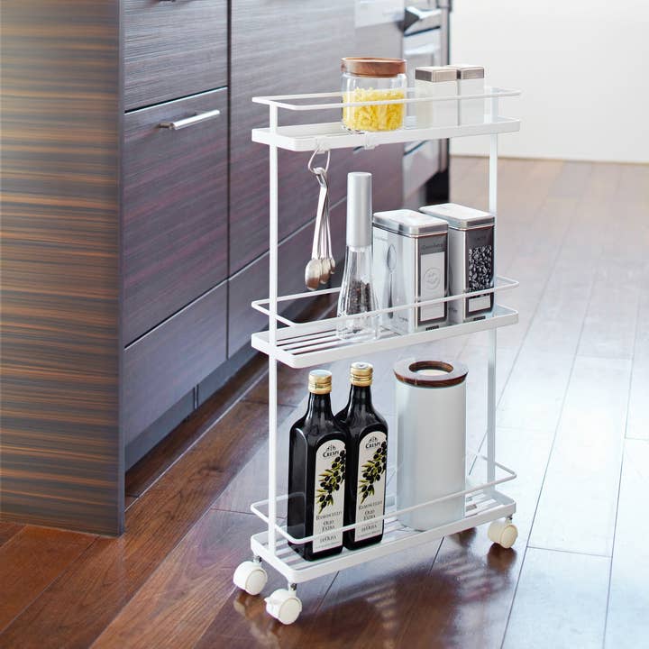 Yamazaki Home - Wholesale Free Standing Shelf - Tower Rolling Cart - Steel5