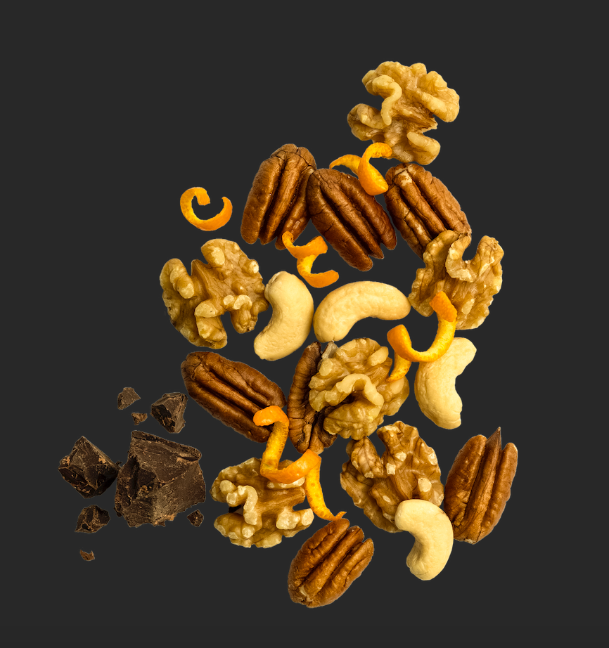 Isadore Nut Company - Wholesale Nuts - Cocoa Orange: Cashews, Pecans, Walnuts- 5 oz- Non-GMO8