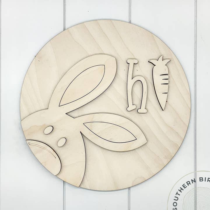 Bunny 3D Round Blank for wholesale by Southern Birch Company