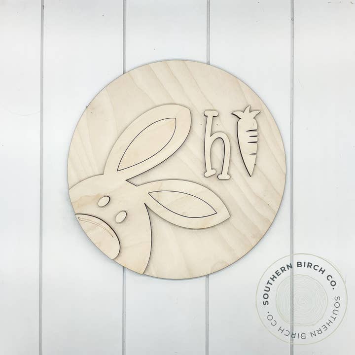 Bunny 3D Round Blank for wholesale by Southern Birch Company