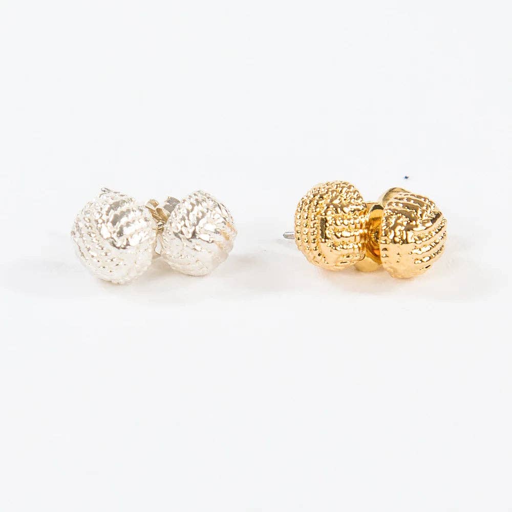 Patsy Kane | Nautical - Wholesale Stud/Post Earrings - Monkey Fist Earrings Sterling Silver4