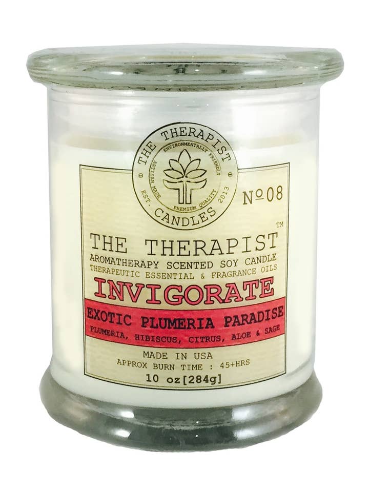 No 08 Exotic Plumeria Paradise Candle for wholesale by The Therapist Essentials™