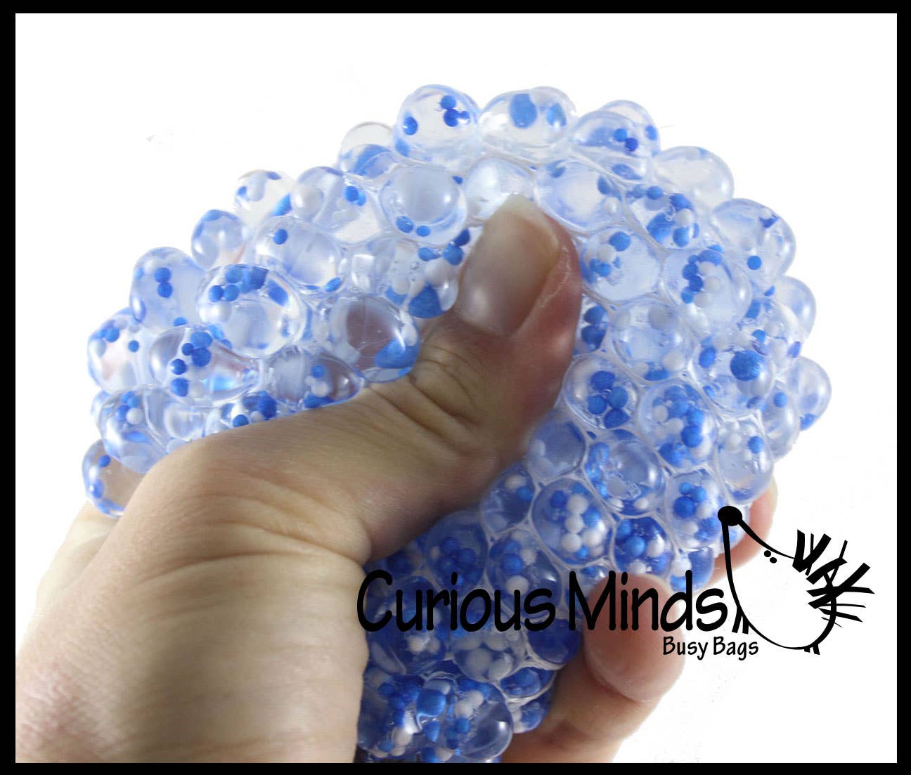 Curious Minds Toys – Engroshandel Fidget - Børn – 1 Konfetti Gel Fyldt Mesh Net Blob Ball - Squishy Fidget13