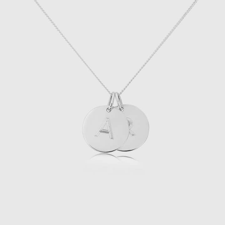 Westbourne 9ct White Gold Disc Duo Necklace for wholesale by Auree Jewellery