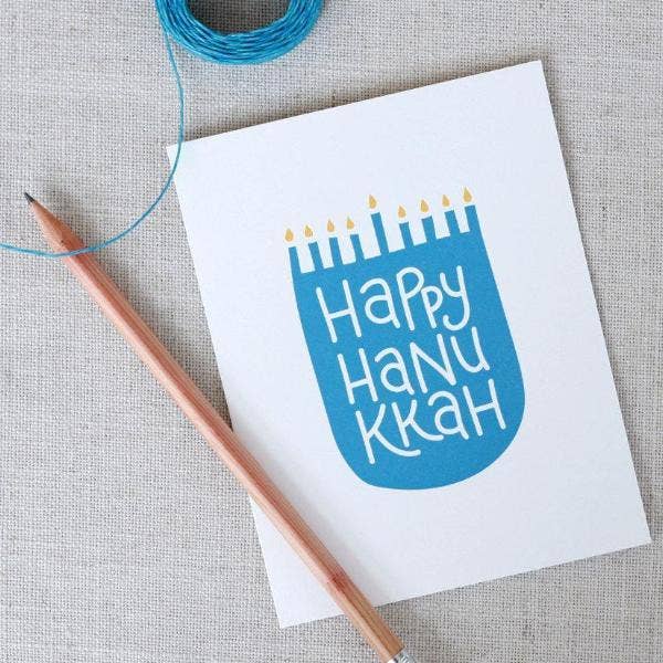 Happy Hanukkah Menorah Card for wholesale by acbc Design
