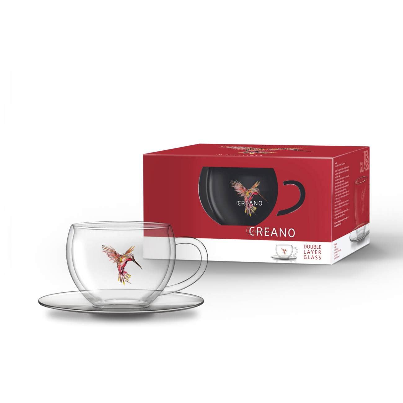 Creano - Wholesale Coffee/Tea Cup - Hummi Thermal Mug with Saucer, Red5