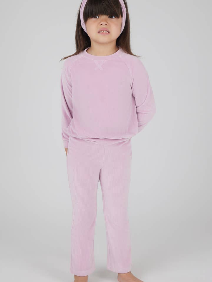 Velours trui, broek en hoofdband voor peuters en meisjes, set van 3 stuks voor wholesale door 90 Degree by Reflex & Yogalicious