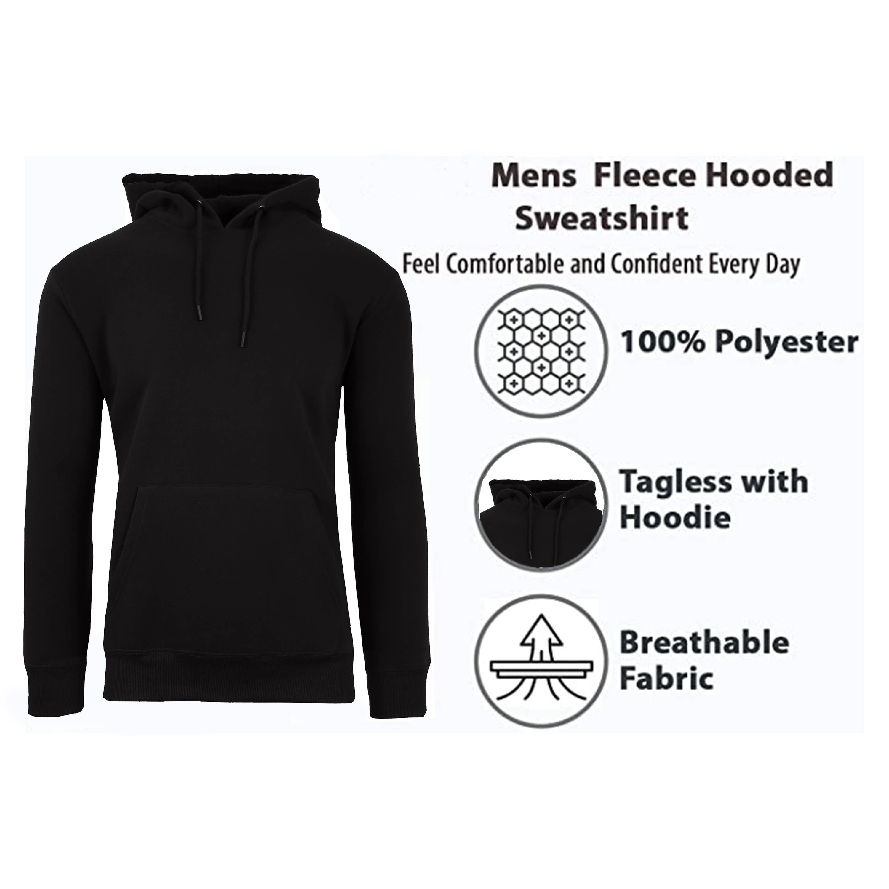 Galaxy By Harvic - Vendita all'ingrosso Felpa con cappuccio - Uomo - Felpa con Cappuccio da Uomo Pesante Foderata in Pile (S-5XL)11