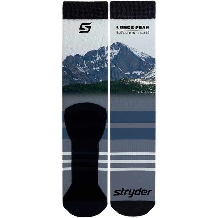 Calze Longs Peak Blu Strisce per la vendita all'ingrosso da parte di Stryder Gear