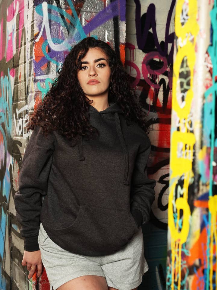 Charcoal Fleece Cozy hættetrøje - Dame for engroshandel hos Wear Static