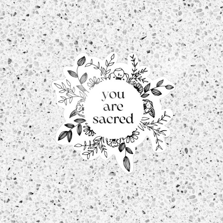 Autocollant en vinyle You Are Sacred pour la vente par Eagle Woman Prints