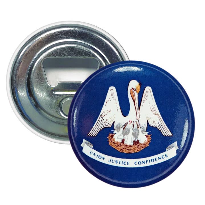 Bottle Opener-Magnet - State Flag Louisiana - USA for wholesale by Worldwide Souvenirs