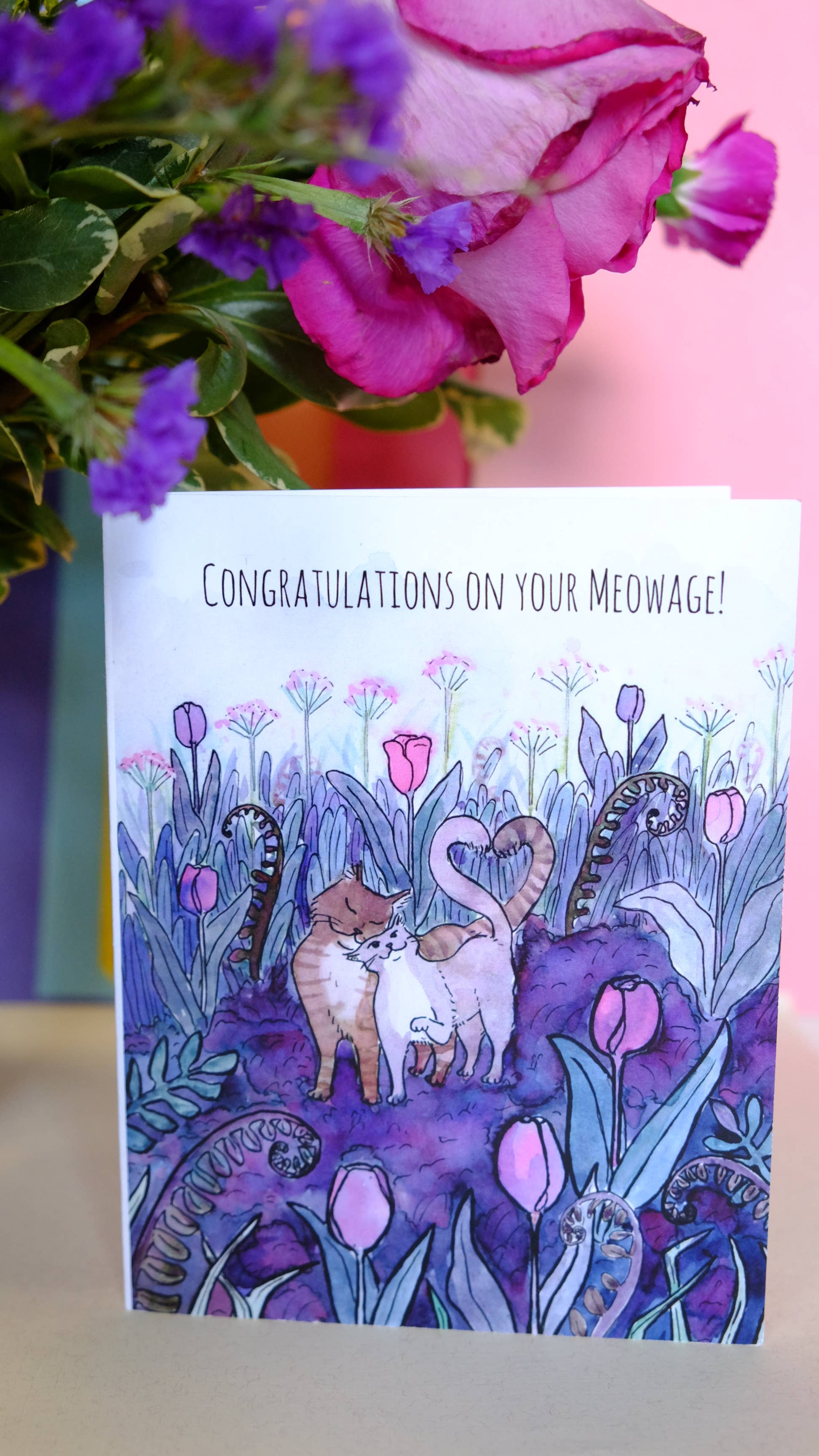 SquidCat, Ink - Wholesale Love Card - Meowage Card2