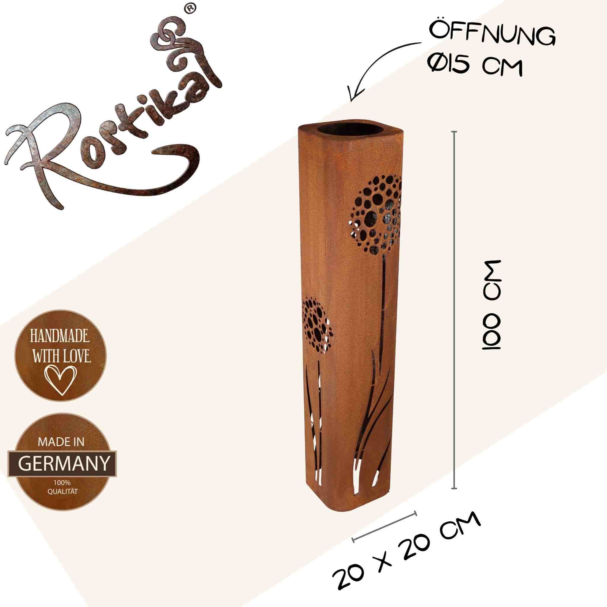 Rostikal - Vendita all'ingrosso Ornamenti/decorazioni per esterni - Colonna decorativa da giardino color ruggine con denti di leone 0