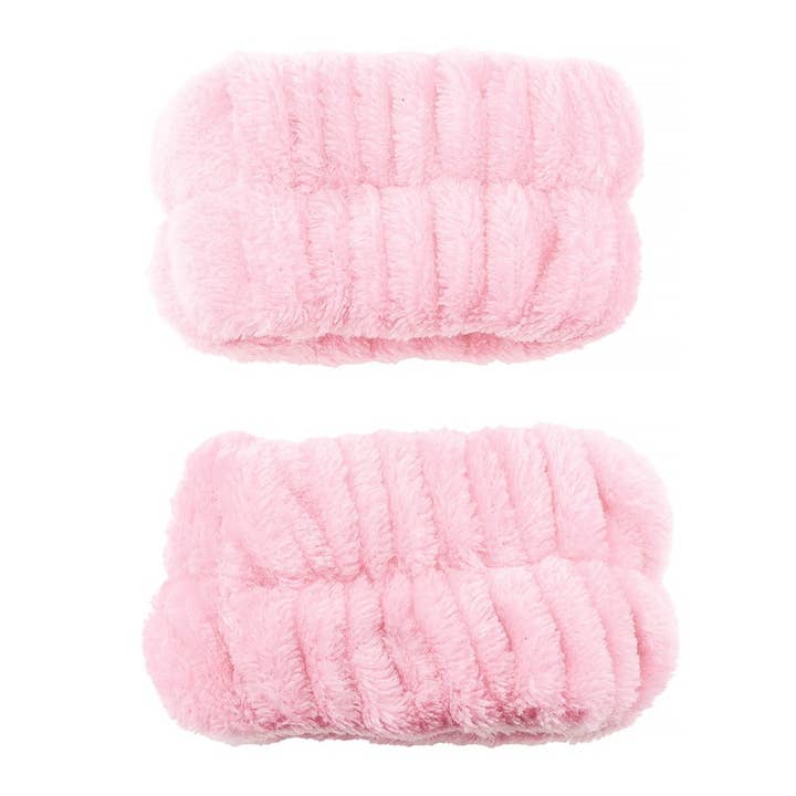 PINEAPPLE Beauty - Wholesale Spa Headband - CALA 69135 Pink Spa Headband & Wristband Set - 6 pc