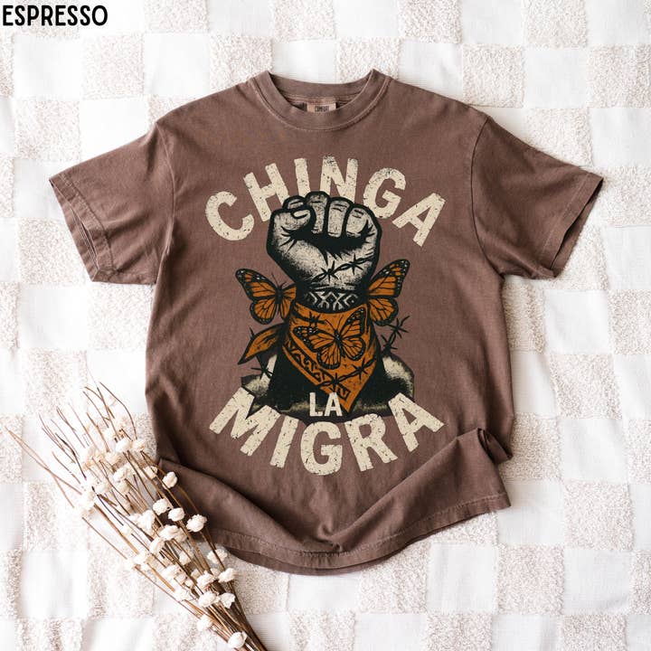 Chinga La Migra Comfort Colors T-shirt, T-shirt Anti Déportation pour la vente par Teedico