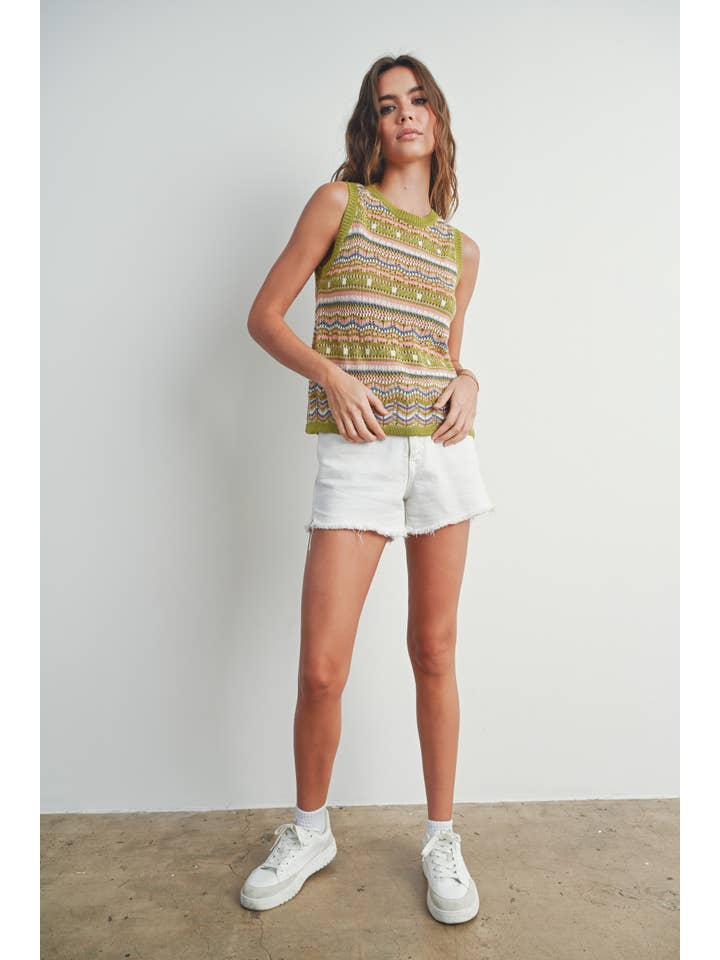 BUTTERMELON – Großhandel Strickoberteil – Damen – Geo-Muster-Stricktop - BMW735528