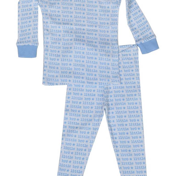P1414-BLUE Little Bro Pajamas Sibling Collection for wholesale by 🤍Baby Steps and Mish Kids