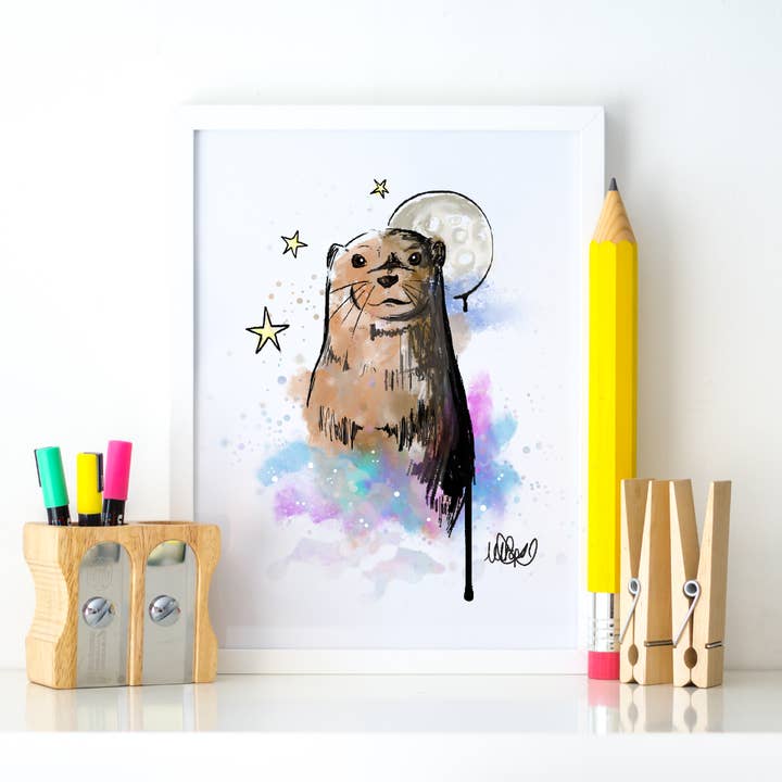 Impression d'art de la loutre pour la vente par CoconuTacha