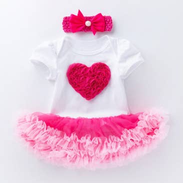 PatPat - Wholesale Dress – Baby - (Non PatPat Tags) Baby Girls Tutu Dress Bows Print Pink 1