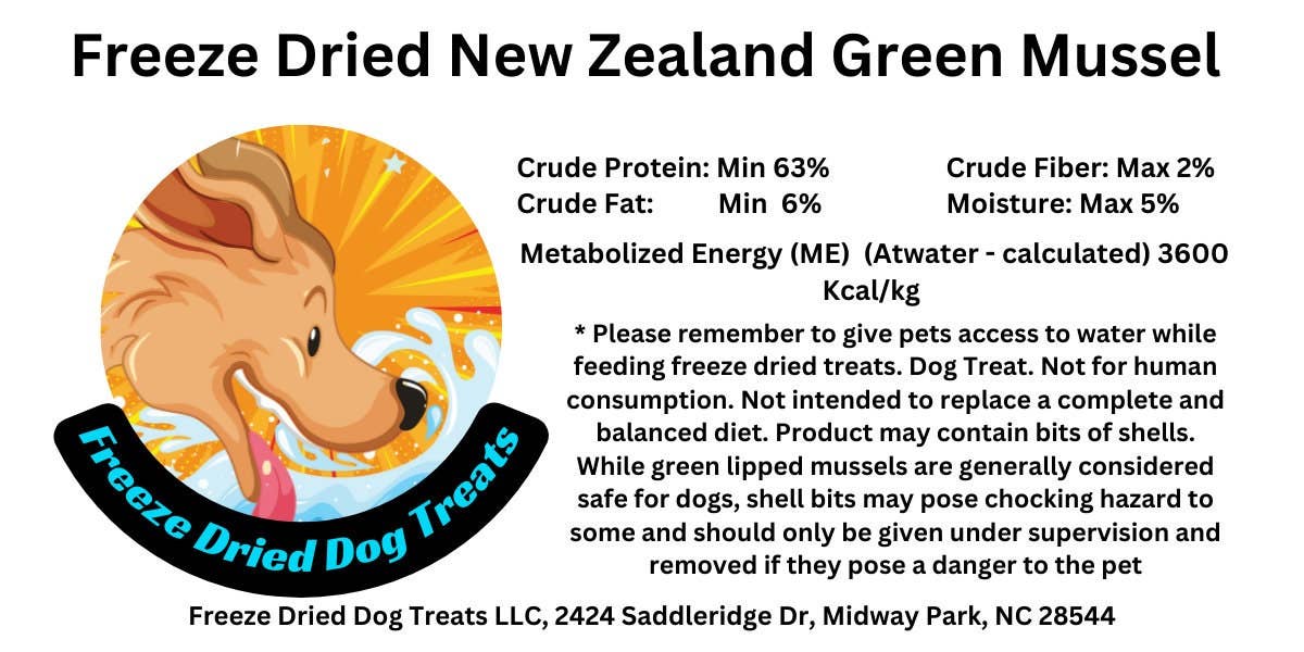 Frost Fang LLC - Wholesale Pet Treats - Dog - Dog Treat Freeze Dried New Zealand Green Mussel3