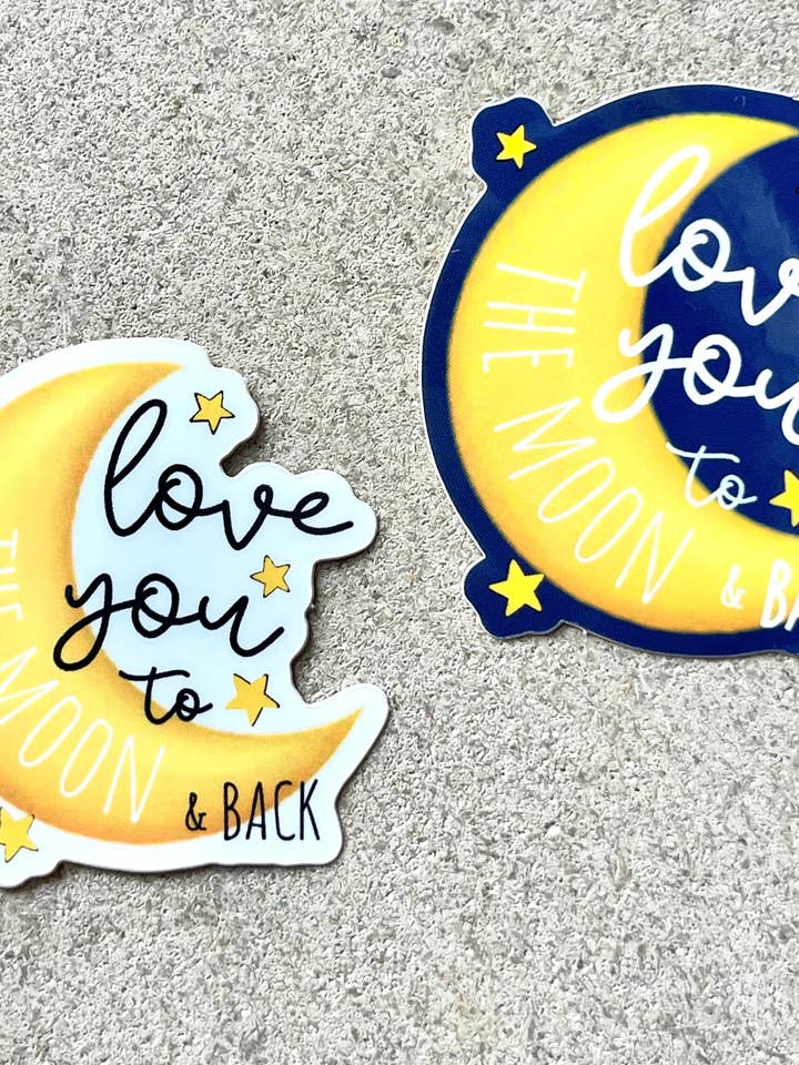 Pegatina «Te quiero hasta la luna y de vuelta» para venta al por mayor de Live Inspired 365