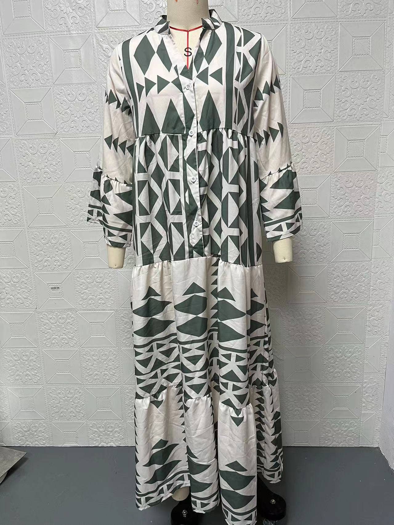 HIDDENBRAND - Wholesale Dress - Women's - Elegant Print Bohemian Dress5