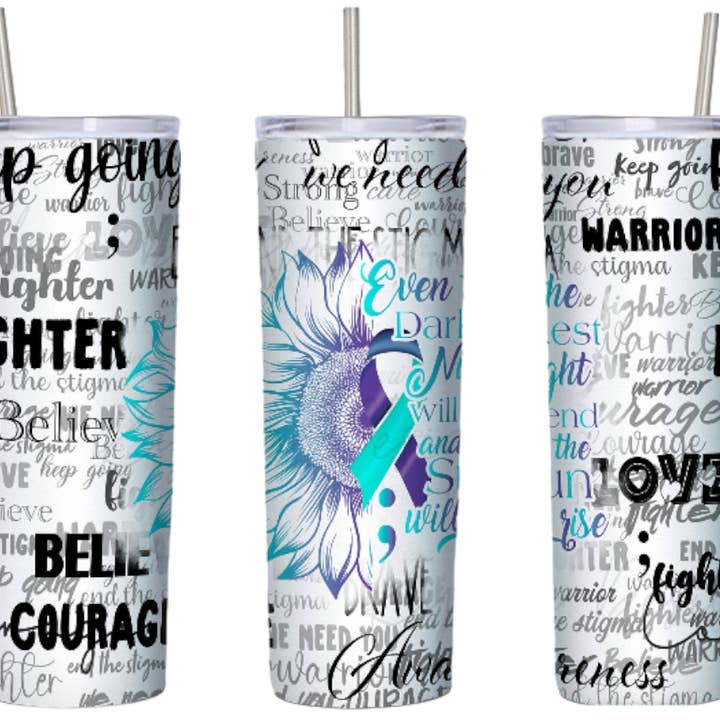 Gobelet de sensibilisation au suicide 20 oz pour la santé mentale pour la vente par Perfectly Diverse Trendz, LLC