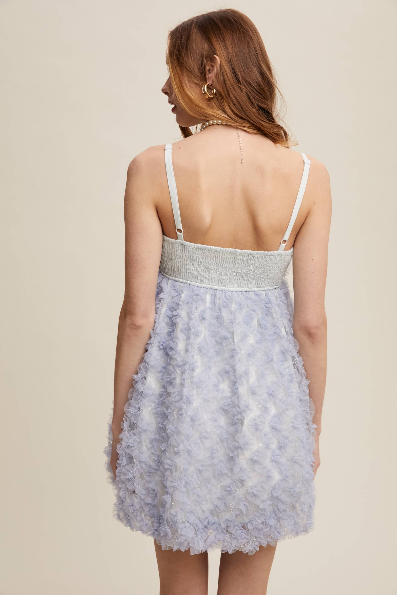 Listicle - Wholesale Dress - Women's - Fluffy Mesh Lace Layered Mini Dress21