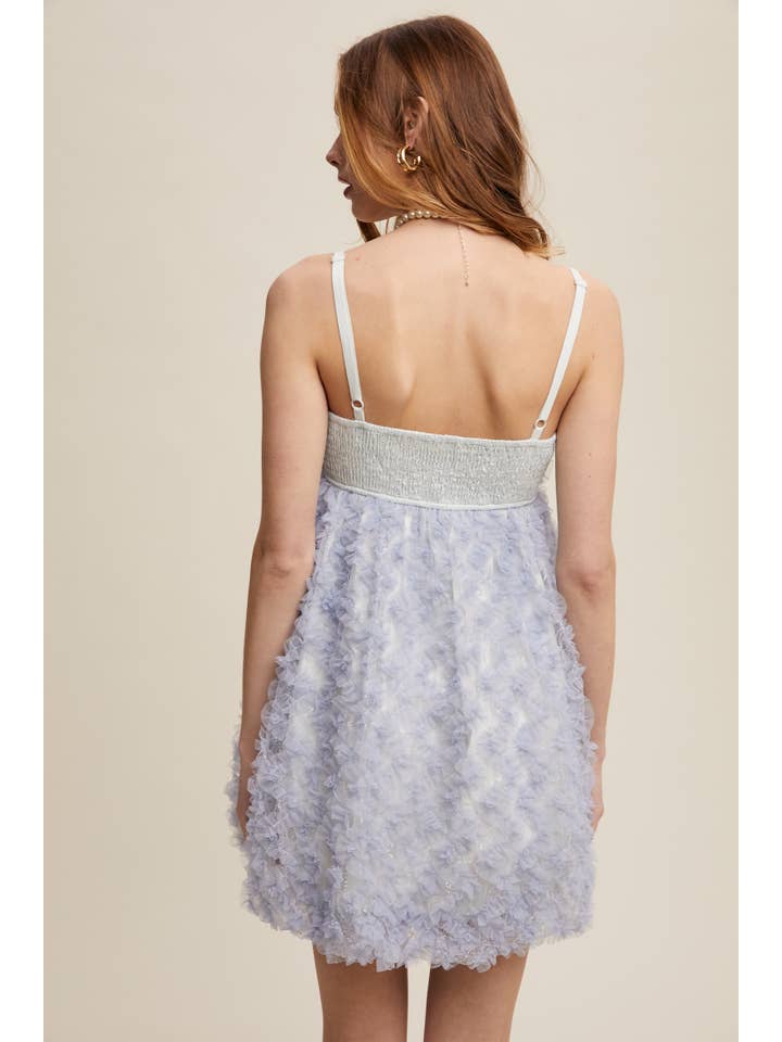 Listicle - Wholesale Dress - Women's - Fluffy Mesh Lace Layered Mini Dress21