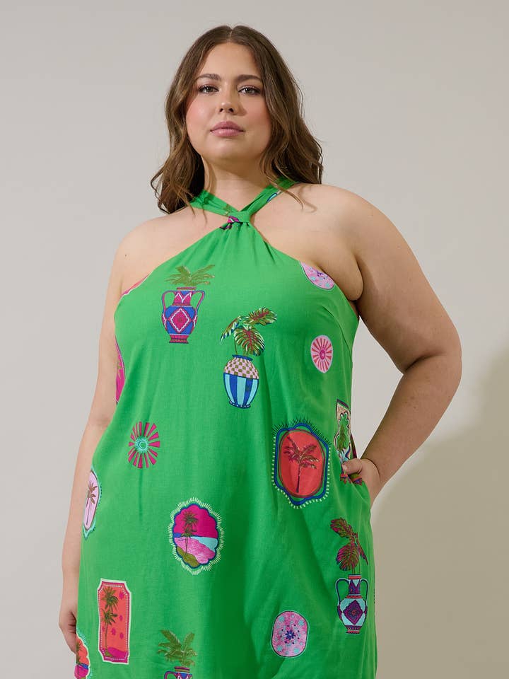 Trinie Postcard Amory Halter Mini Kjole Kurve for engroshandel hos Sugarlips