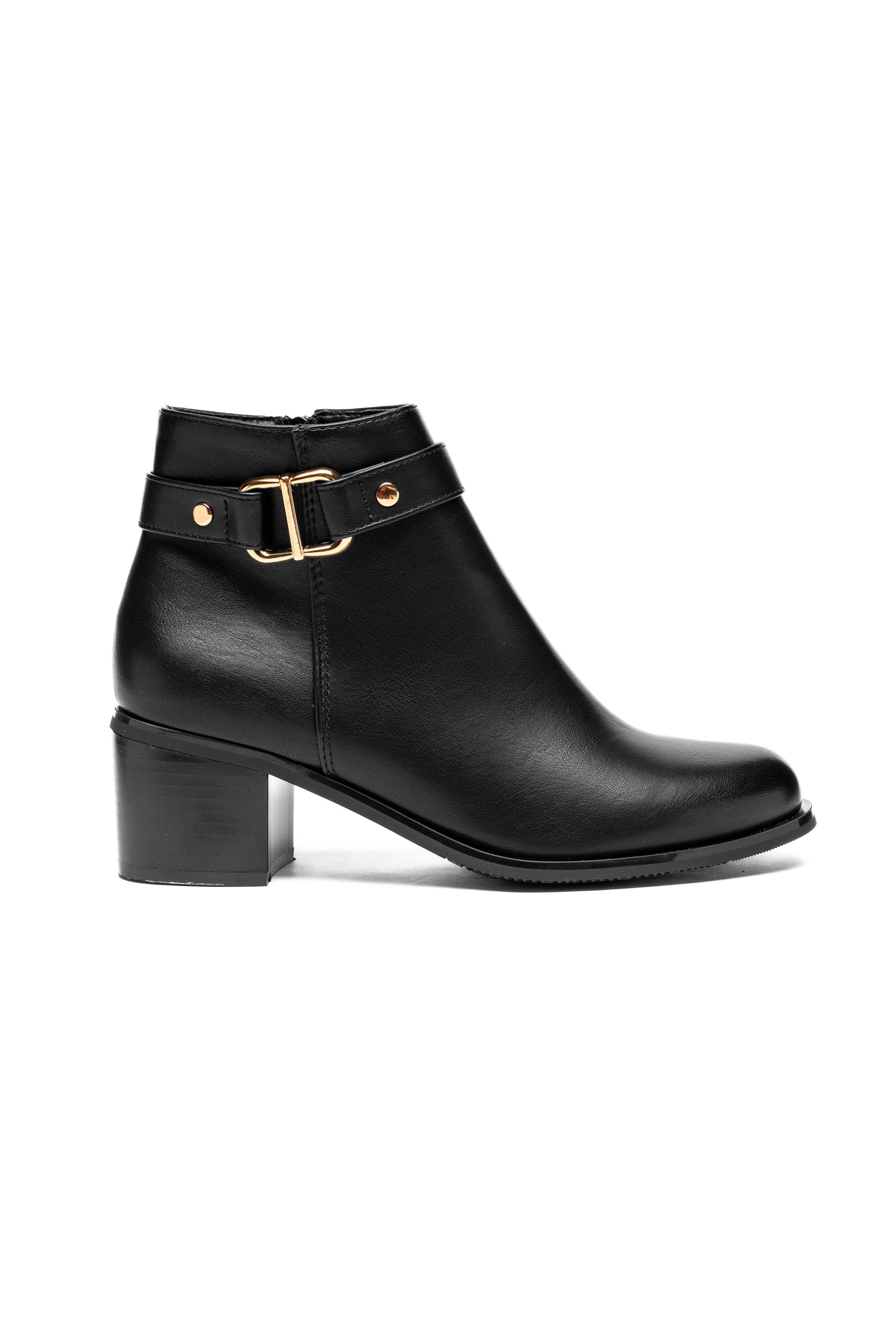 C'M PARIS – Großhandel Stiefeletten – Damen – Blockabsatz-Stiefelette mit T-Schnalle 30194