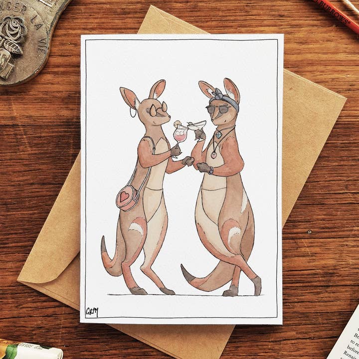 Hip Hoppers - Greeting Card for wholesale by Erlenmeyer Art