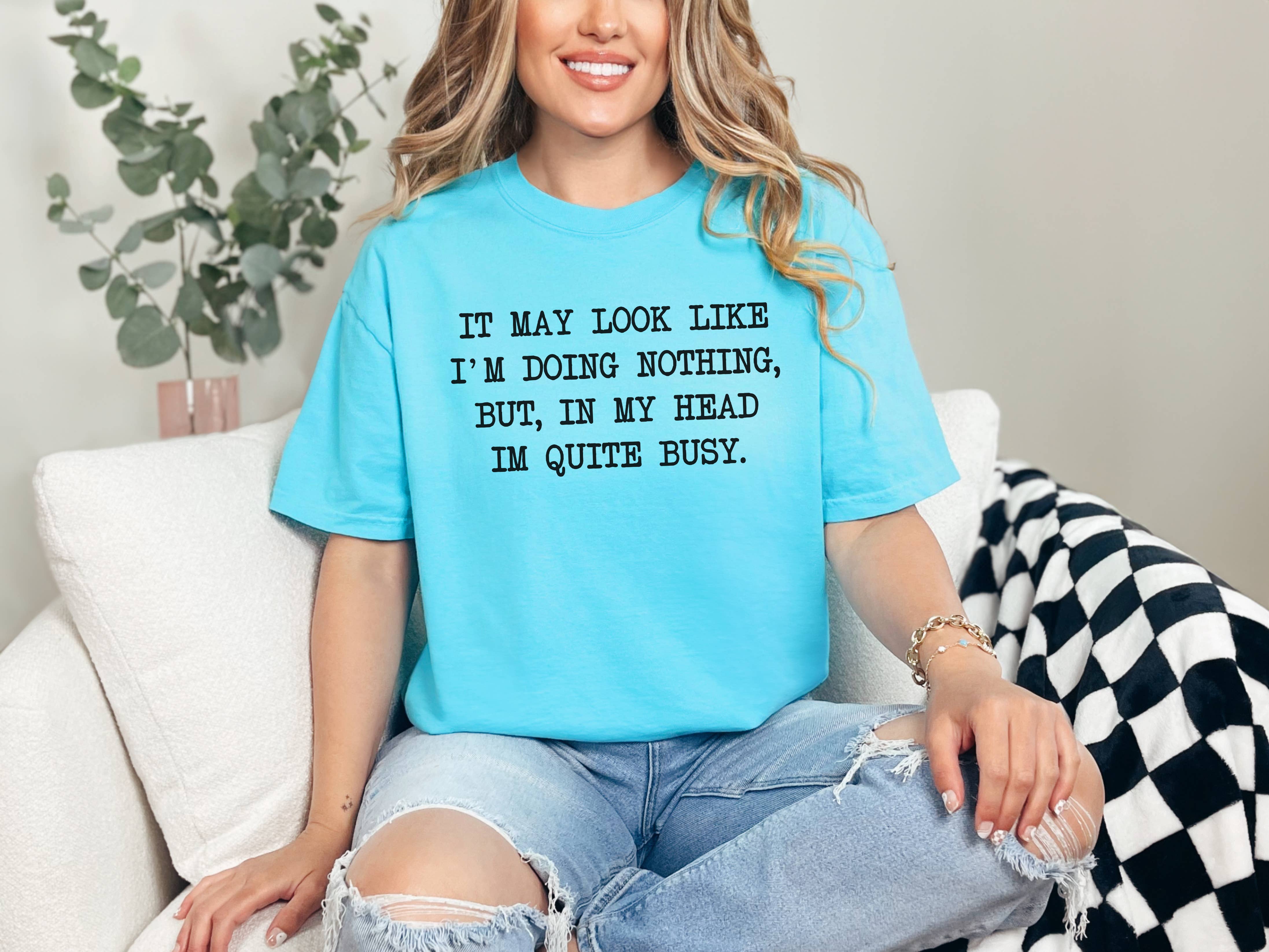 CMD Wholesale – wholesale T-shirt (graphic) – women's – In My Head I'm Quite Busy Graphic Tee