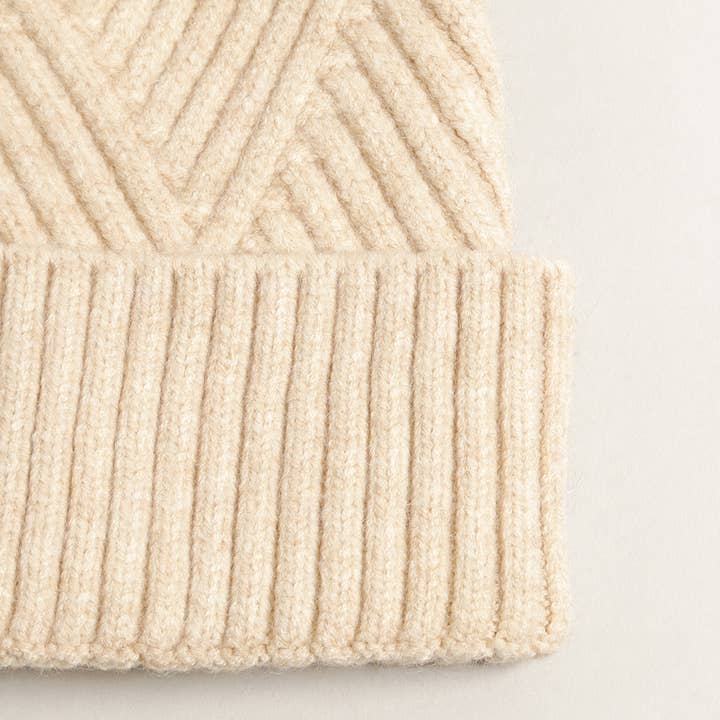 Fashion City - Wholesale Beanie - Women's - Heather Cuff Beanie with Pom-Pom