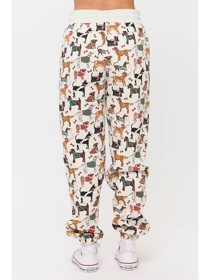 SM WARDROBE - Wholesale Lounge Sweatpants/Joggers - Women's - HOLIDAY DOGS PRINT SWEATPANTS6