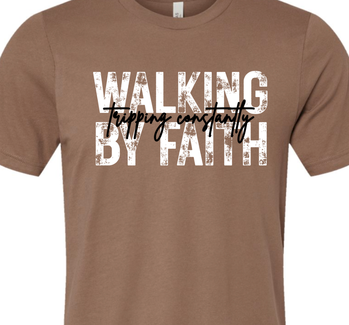 Kiki's Boutique - Wholesale Screen Printed T-Shirt - Women's - Walking By Faith Tripping Constantly Tee8