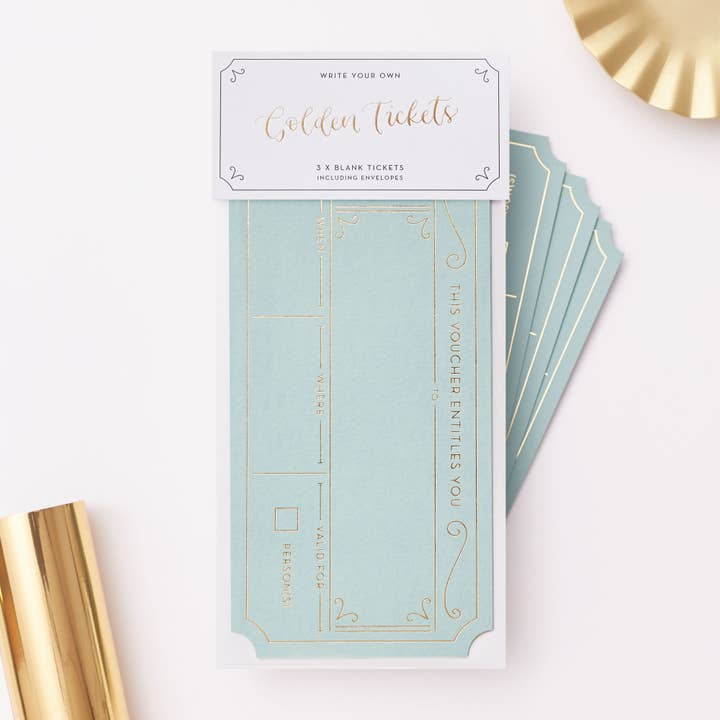 Another Loop - Wholesale Birthday Card - Blank Gift Voucher Pack | Set of 3 Hot Foil Golden Tickets1