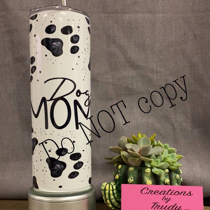 Dog Mom Paw Prints- Stainless Steel Tumbler for wholesale by Creations by Trudy