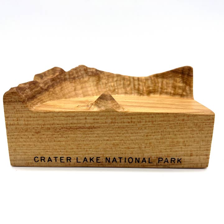 Houten topografisch snijwerk van Crater Lake National Park voor wholesale door mosey design