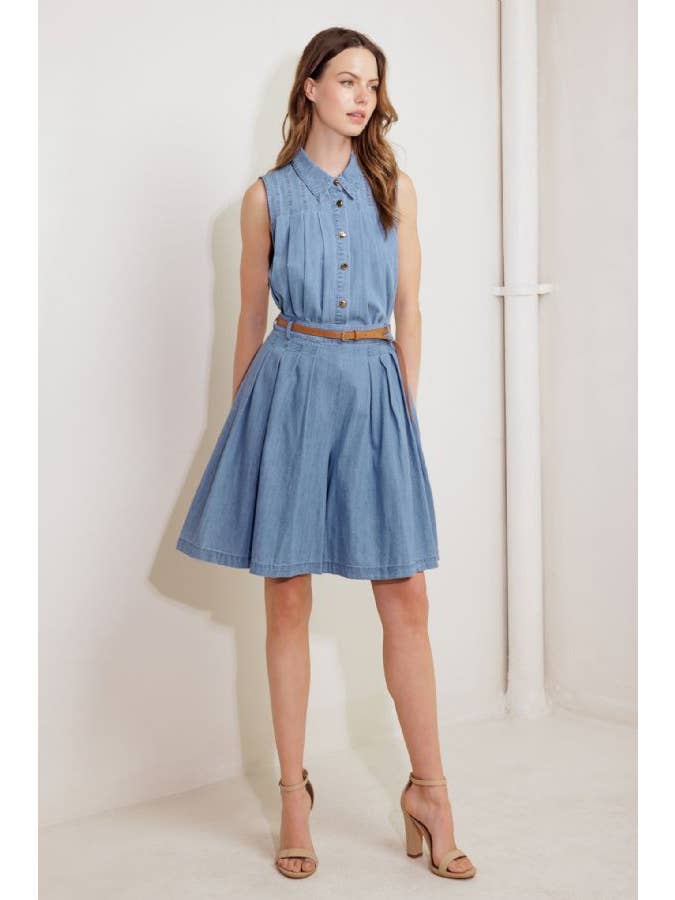 DENIM BLEU CLAIR Un haut en chambray lavé - FT1552 en vente sur Faire3