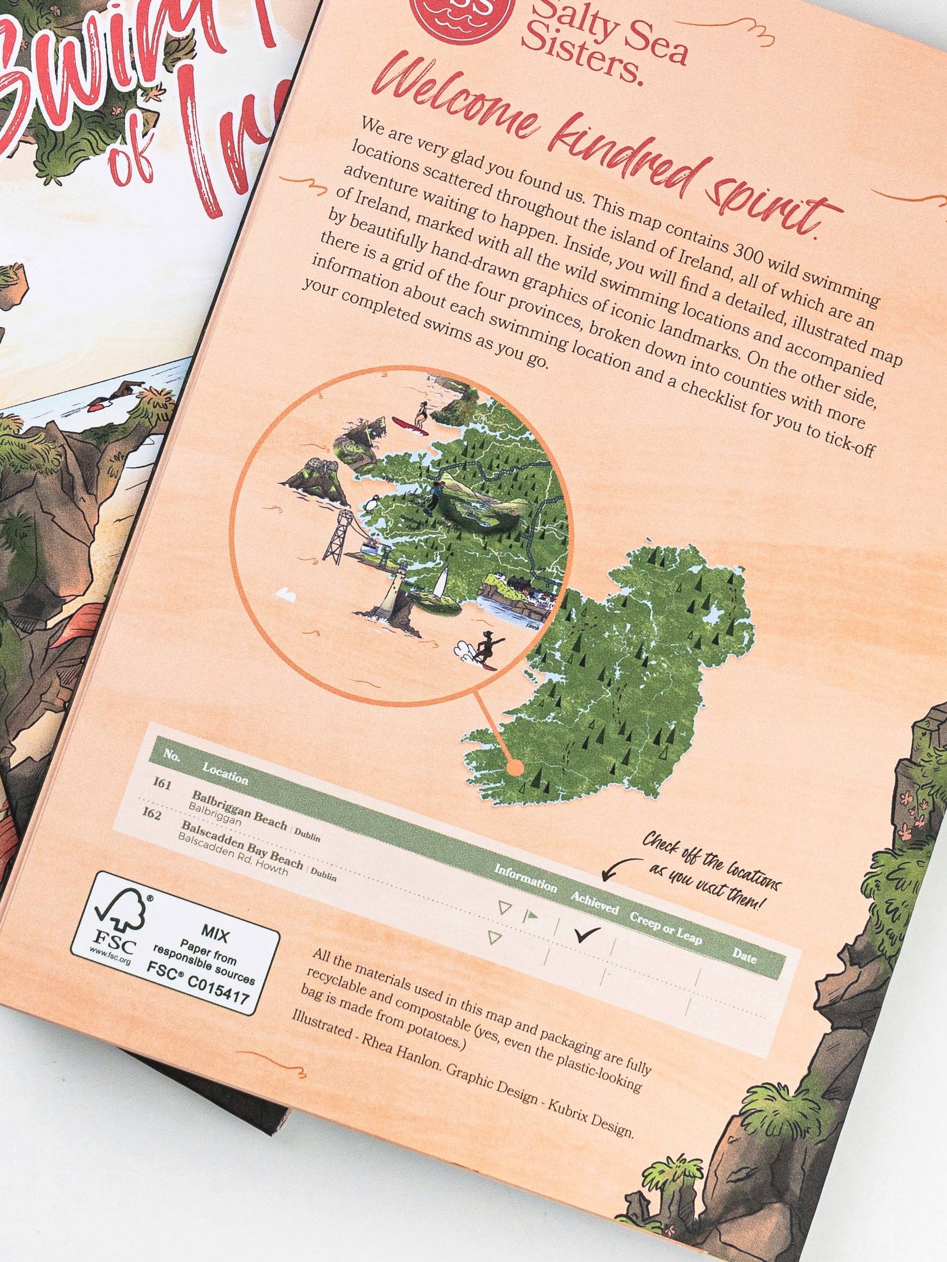 Salty Sisters - Vendita all'ingrosso Viaggio - Mappa del nuoto dell'Irlanda1