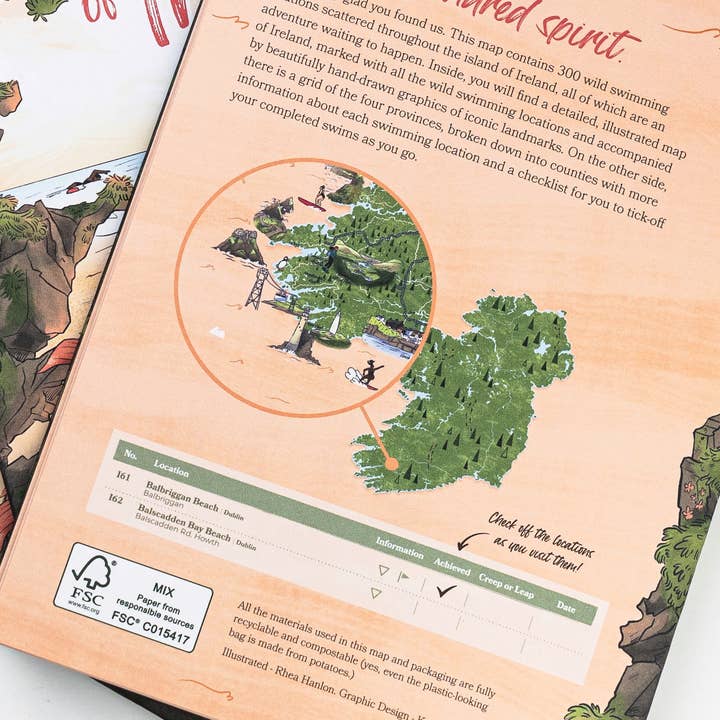 Salty Sisters - Vendita all'ingrosso Viaggio - Mappa del nuoto dell'Irlanda1