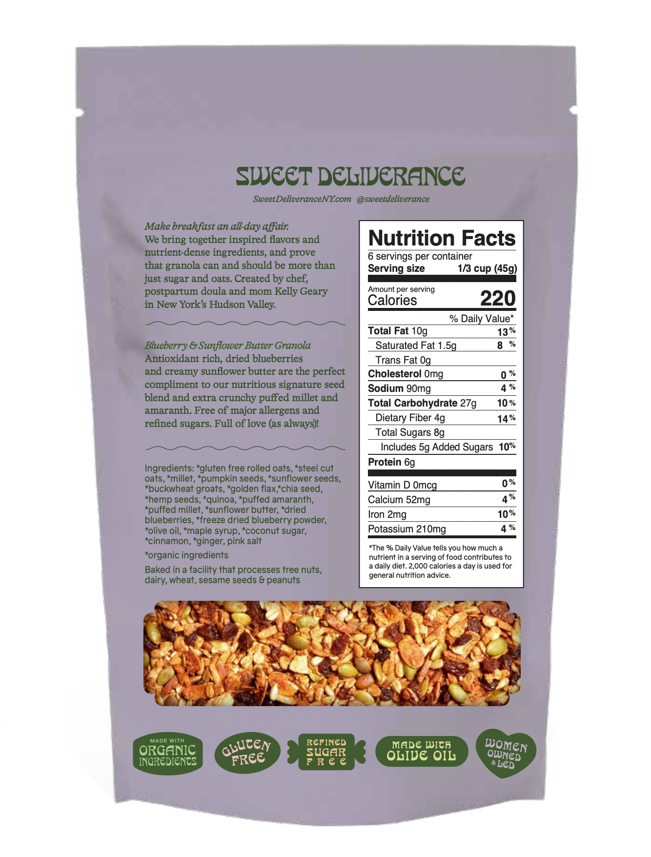 Sweet Deliverance - Wholesale Granola - Blueberry & Sunflower Butter Granola 2