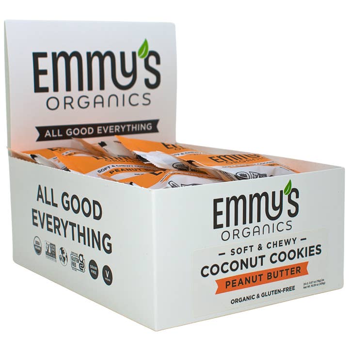 Emmy's Organics - Wholesale Cookie - Peanut Butter Coconut Cookies .67oz Master Case (144 units)2