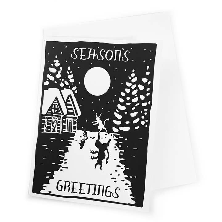 Seasons Greetings Krampus Card for wholesale by Hissing Mink