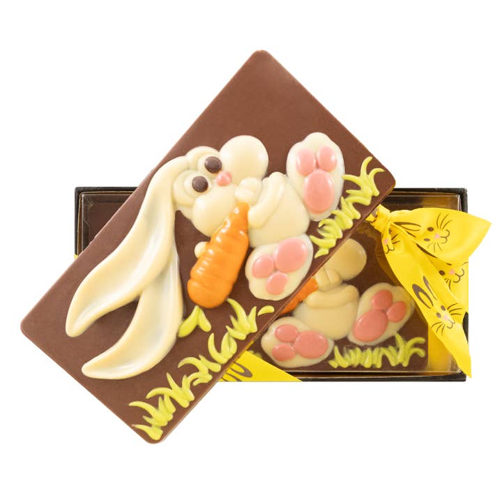Milk chocolate Easter bunny bar 100g for wholesale by The Belgian Chocolate Makers
